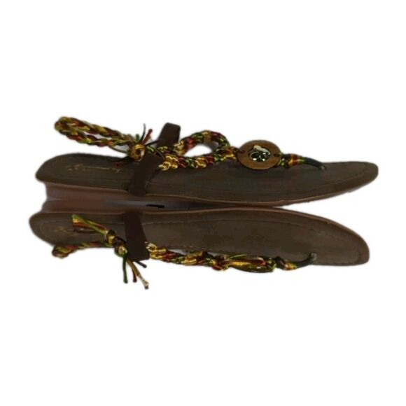 Kavanda Sandals Women 9 Braided Staps Multicolor Butterfly Thong Open Flats Boho - Picture 7 of 9